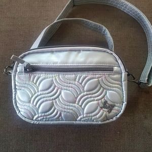 Lug Super Coupe Convertible Crossbody Bag in Metallic Silver Icepop Stitch